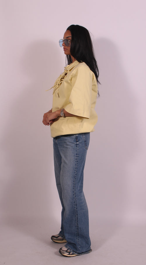 Jaimie oversized jeans shirt Yellow