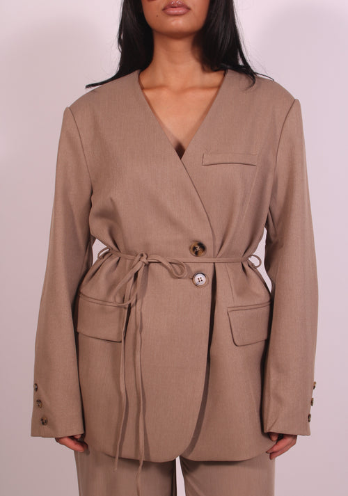 Tie blazer Beige
