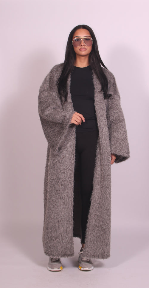 Fuzzy Cardigan Grey