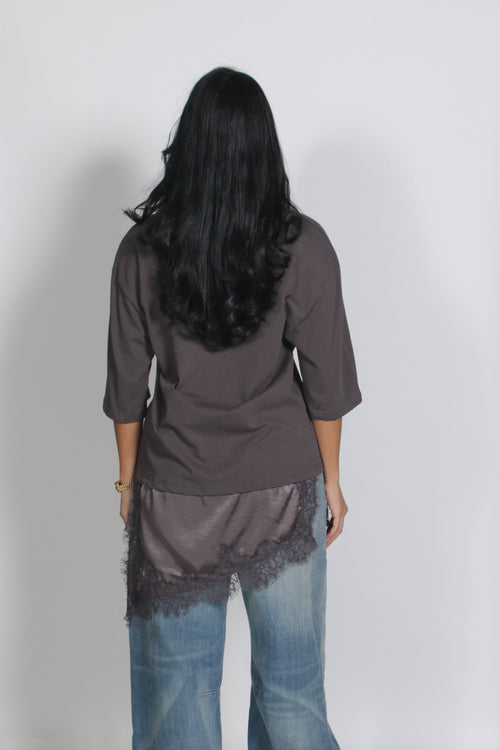 Lace shirt Grey